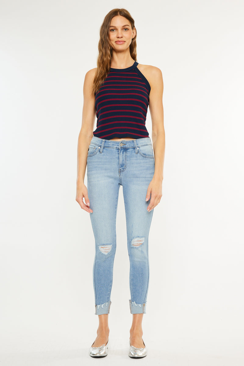 Fleur Mid Rise Ankle Skinny Jeans - Official Kancan USA