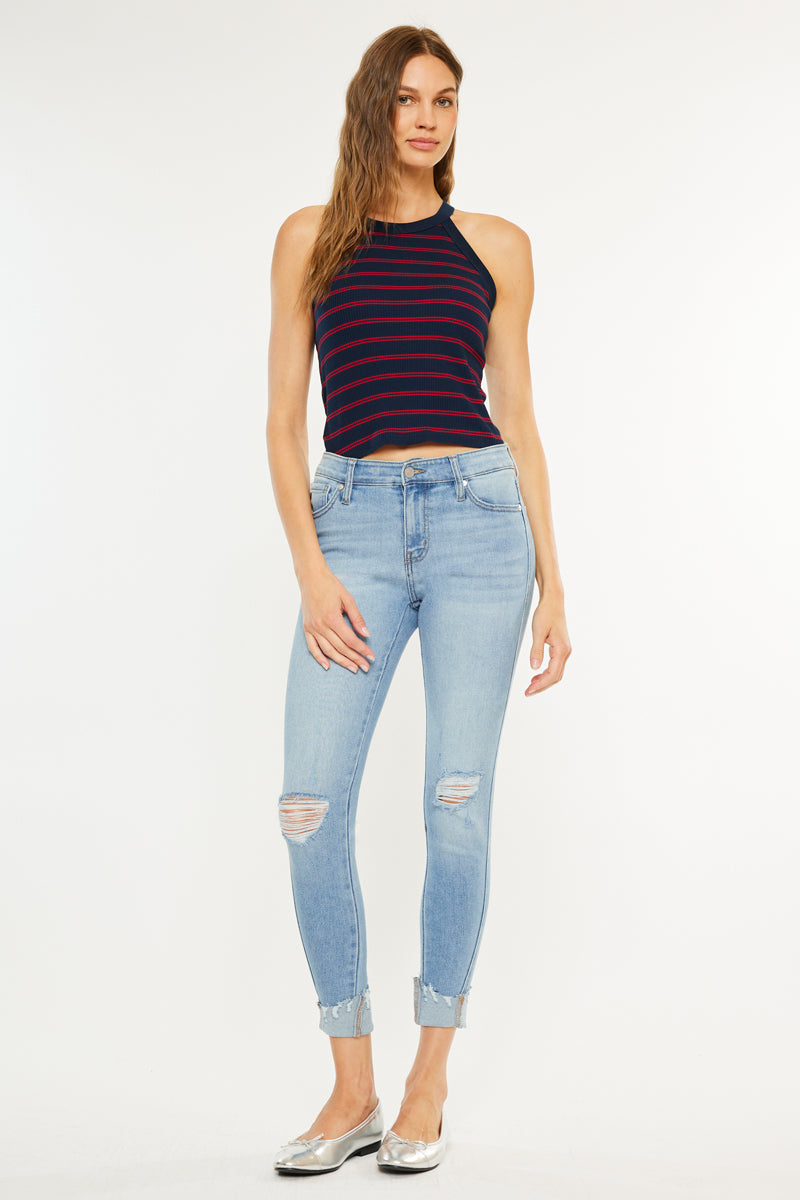 Fleur Mid Rise Ankle Skinny Jeans - Official Kancan USA