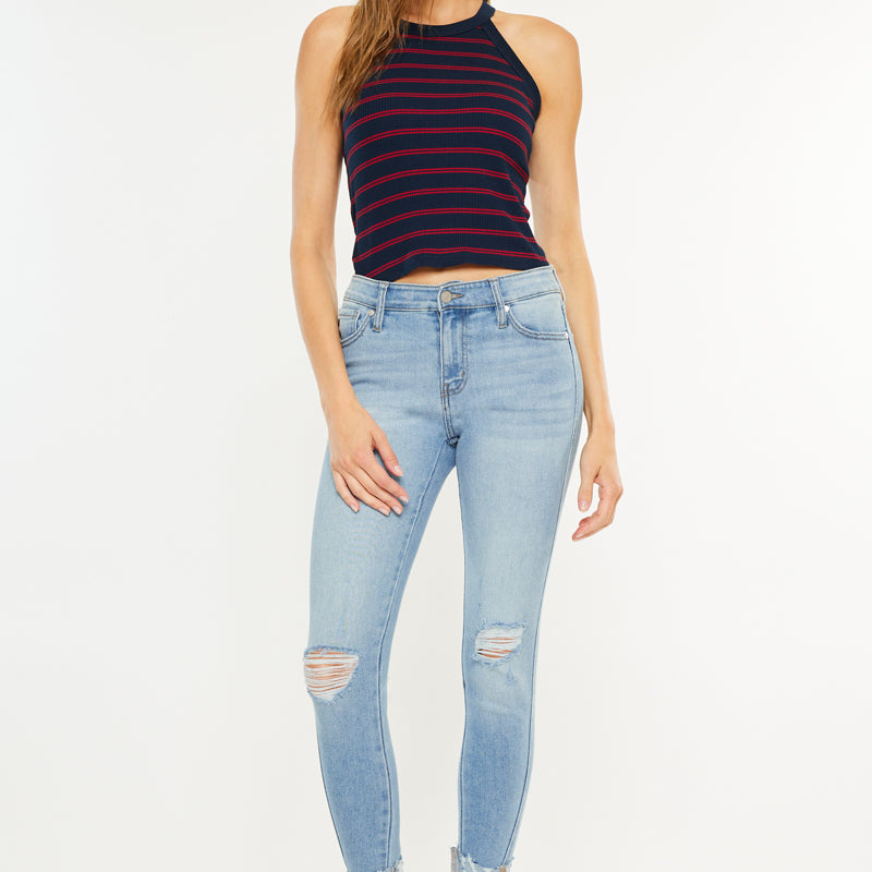 Fleur Mid Rise Ankle Skinny Jeans - Official Kancan USA