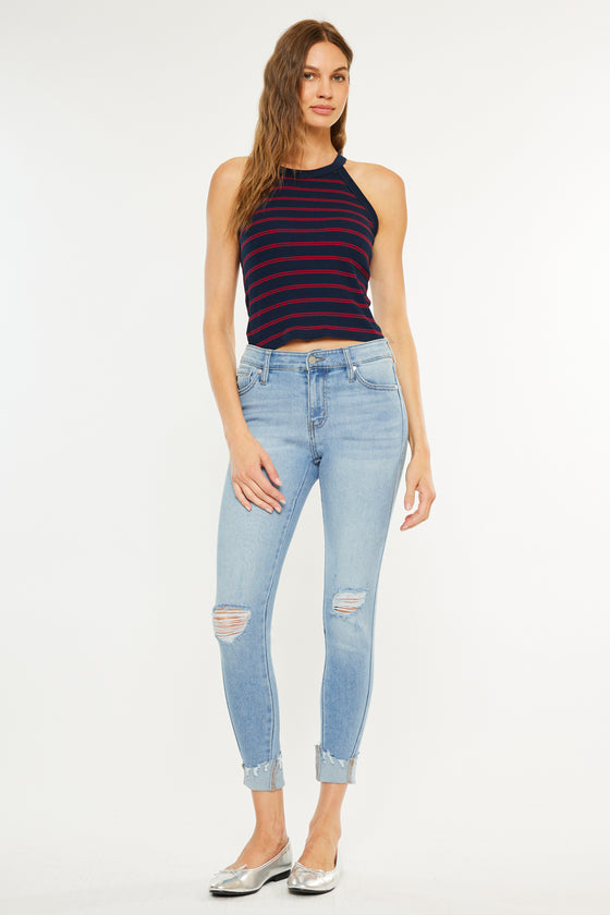 Fleur Mid Rise Ankle Skinny Jeans - Official Kancan USA