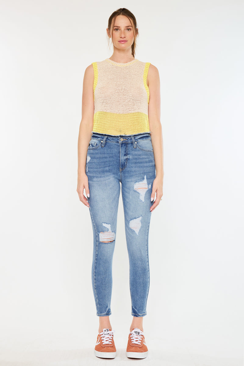Chanell High Rise Ankle Skinny Jeans - Official Kancan USA