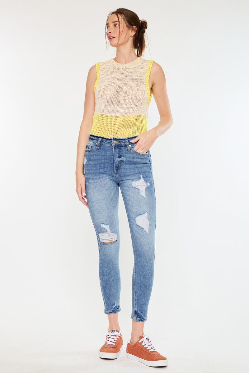Chanell High Rise Ankle Skinny Jeans - Official Kancan USA