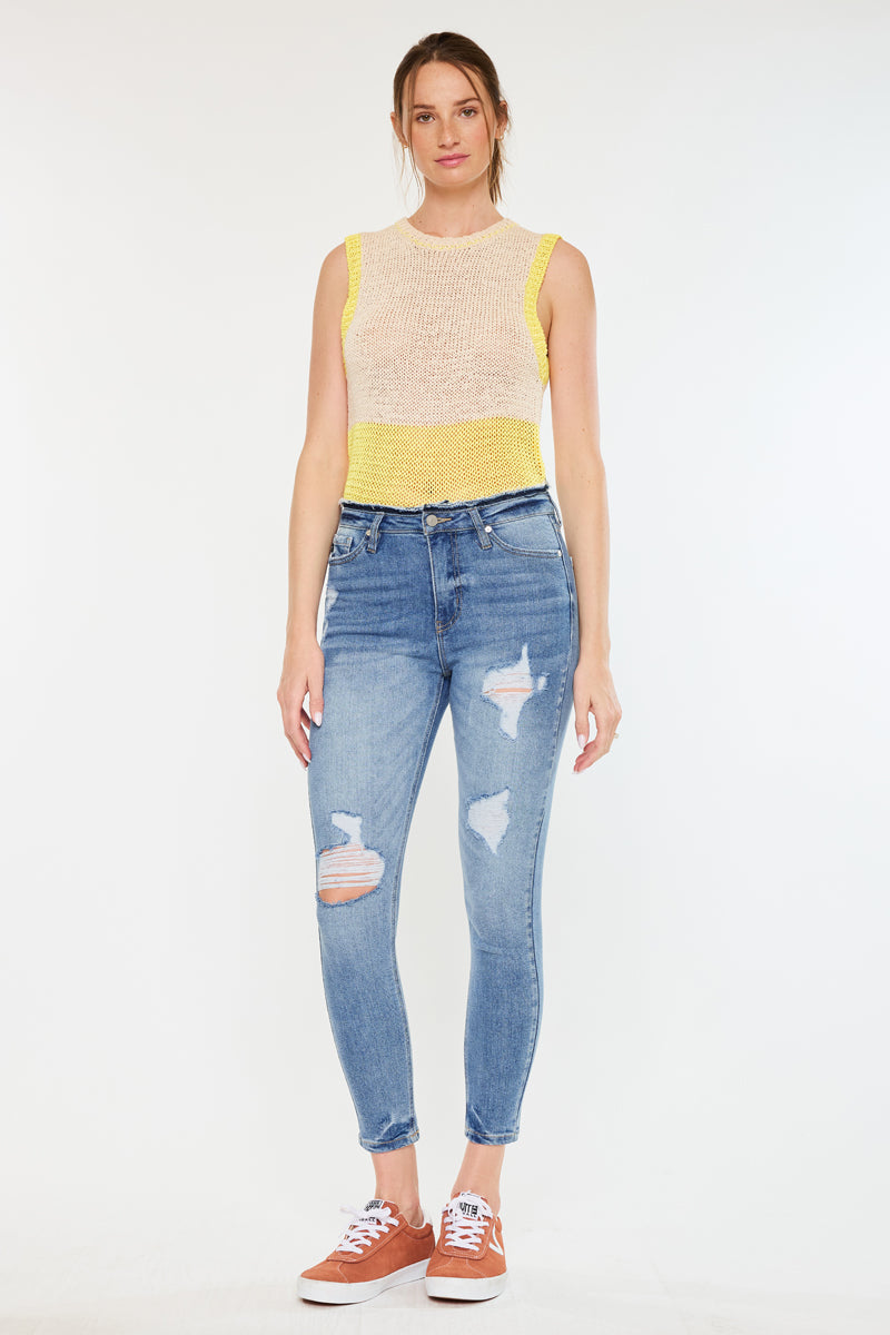 Chanell High Rise Ankle Skinny Jeans - Official Kancan USA
