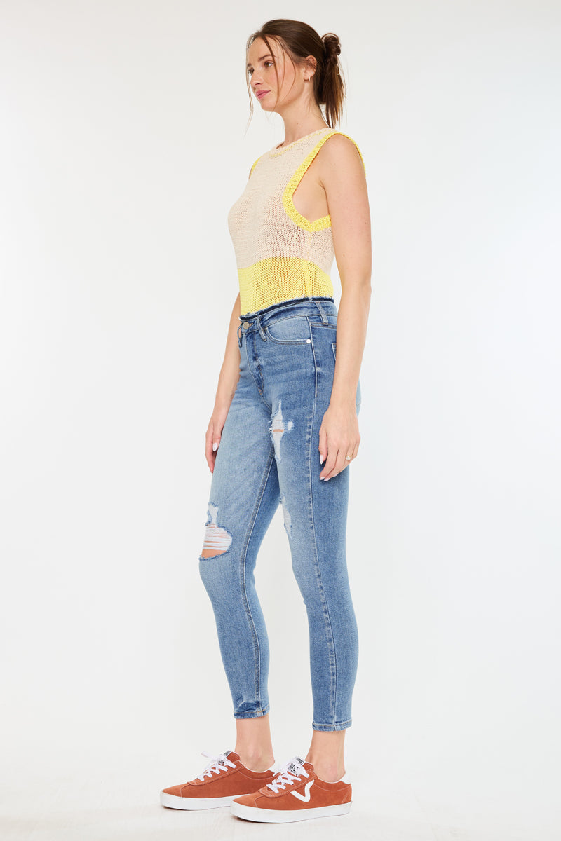 Chanell High Rise Ankle Skinny Jeans - Official Kancan USA