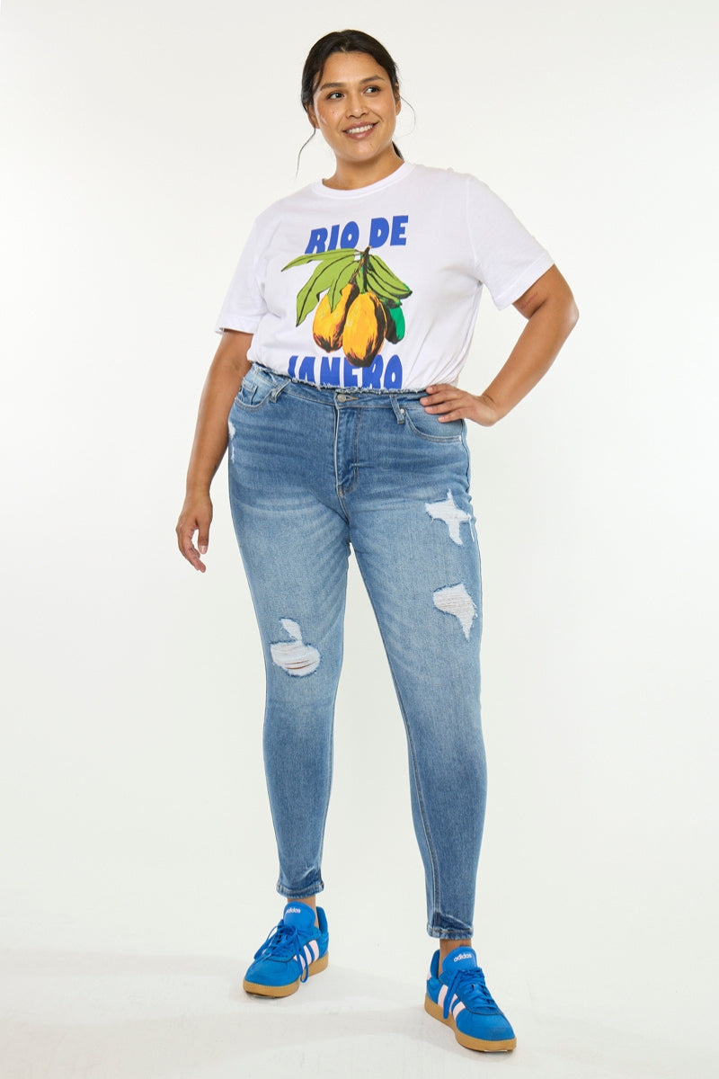 Ivory High Rise Super Skinny (Plus Size) - Official Kancan USA