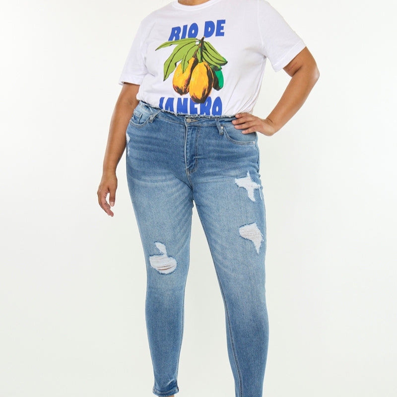 Ivory High Rise Super Skinny (Plus Size) - Official Kancan USA
