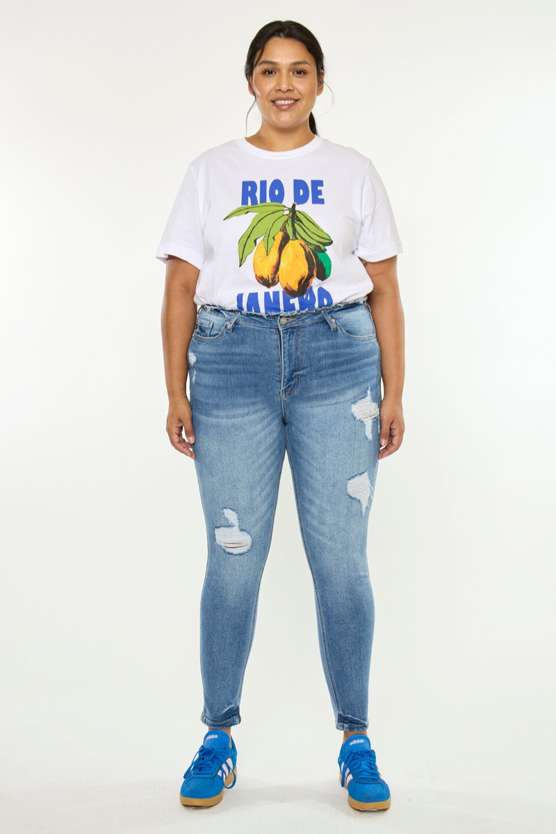 Ivory High Rise Super Skinny (Plus Size) - Official Kancan USA
