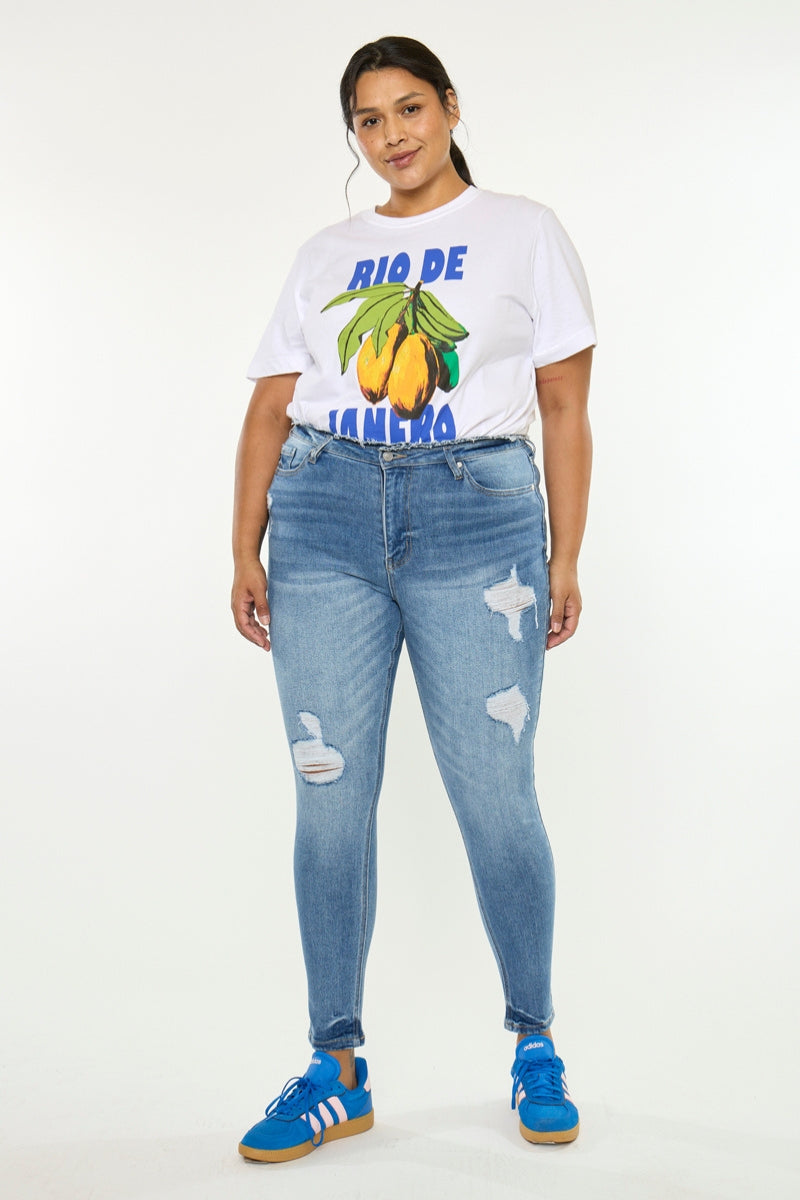 Ivory High Rise Super Skinny (Plus Size) - Official Kancan USA