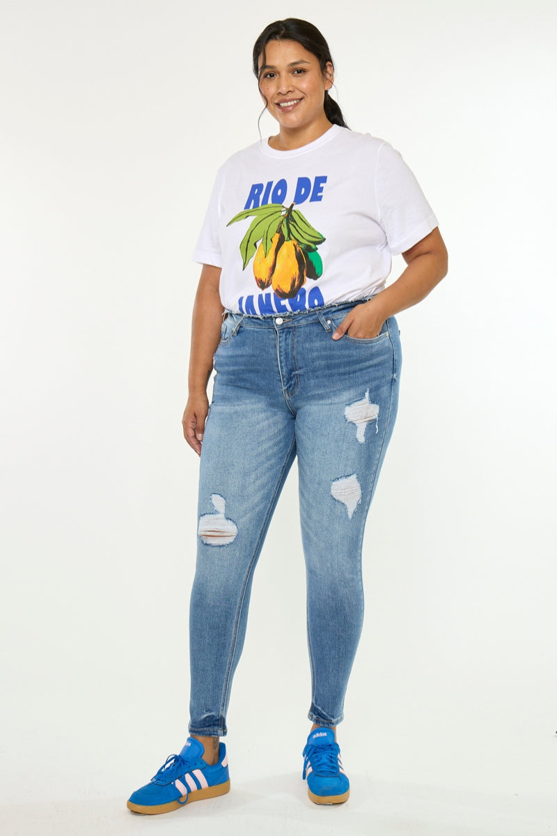 Ivory High Rise Super Skinny (Plus Size) - Official Kancan USA