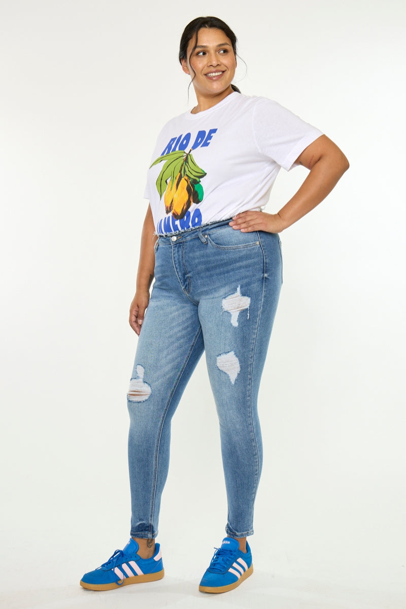 Ivory High Rise Super Skinny (Plus Size) - Official Kancan USA