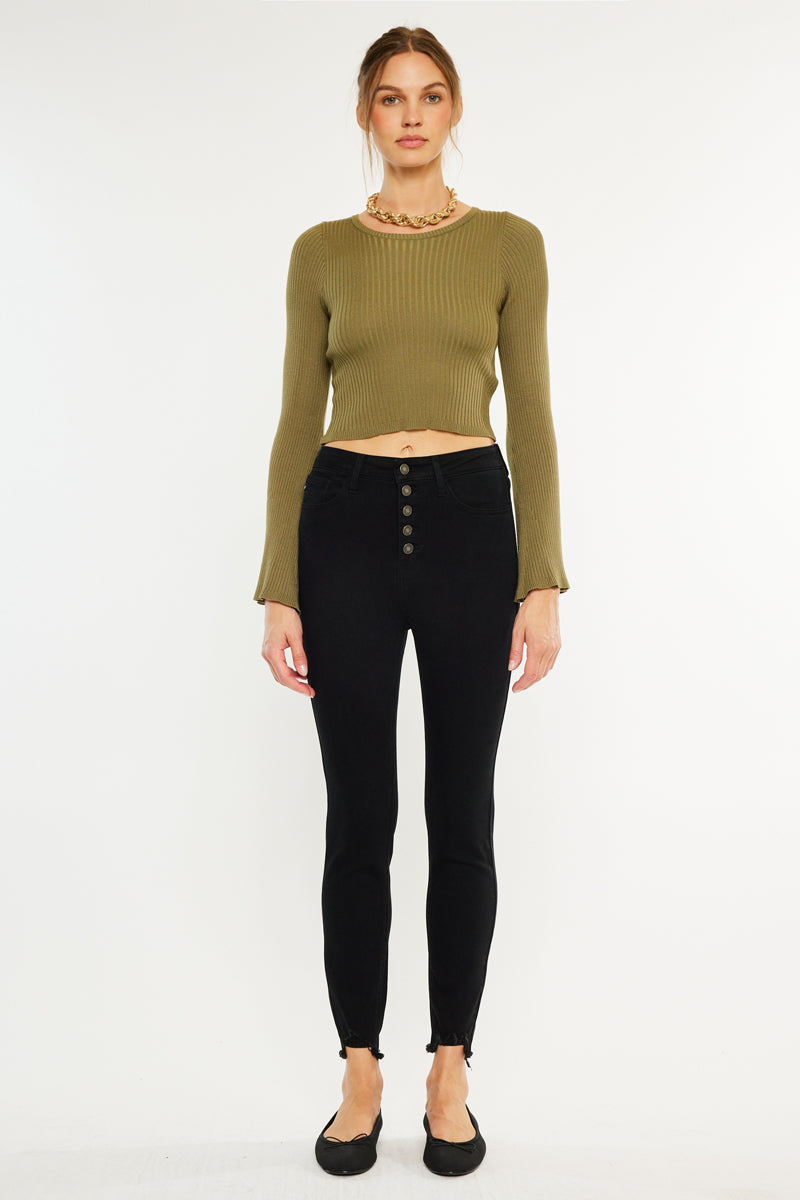 Gris High Rise Super Skinny Jeans - Official Kancan USA