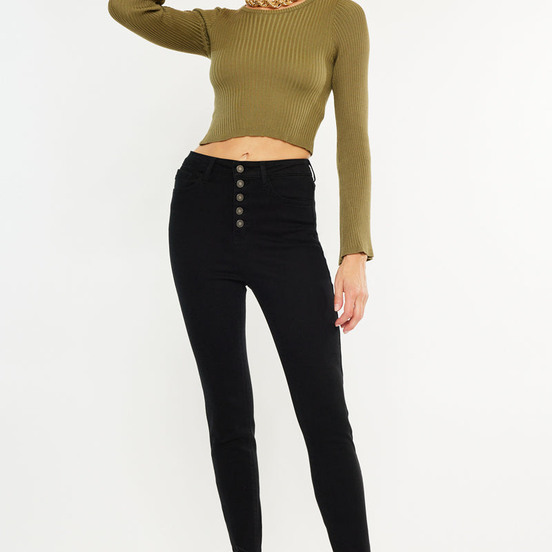 Gris High Rise Super Skinny Jeans - Official Kancan USA