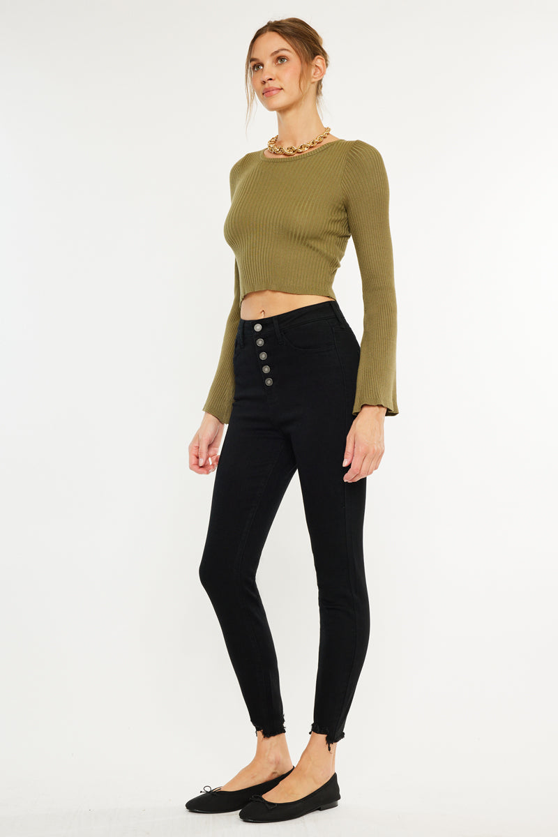 Gris High Rise Super Skinny – Kancan USA