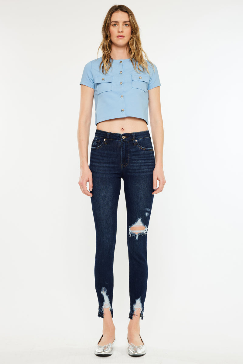 Kendra High Rise Ankle Skinny Jeans - Official Kancan USA
