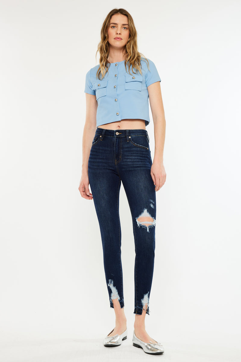 Kendra High Rise Ankle Skinny Jeans - Official Kancan USA