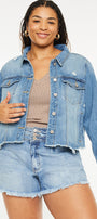 Vianca Distressed Denim Jacket (Plus Size) - Official Kancan USA
