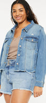 Vianca Distressed Denim Jacket (Plus Size) - Official Kancan USA