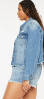 Vianca Distressed Denim Jacket (Plus Size) - Official Kancan USA