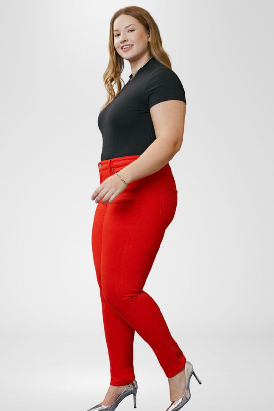 KanCan Plus Size High Rise Red Skinny Jeans