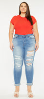 Marimar  Mid Rise Ankle Skinny Jeans (Plus Size) - Official Kancan USA