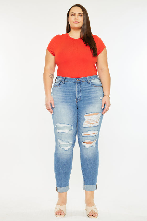 Marimar  Mid Rise Ankle Skinny Jeans (Plus Size) - Official Kancan USA