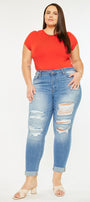 Marimar  Mid Rise Ankle Skinny Jeans (Plus Size) - Official Kancan USA