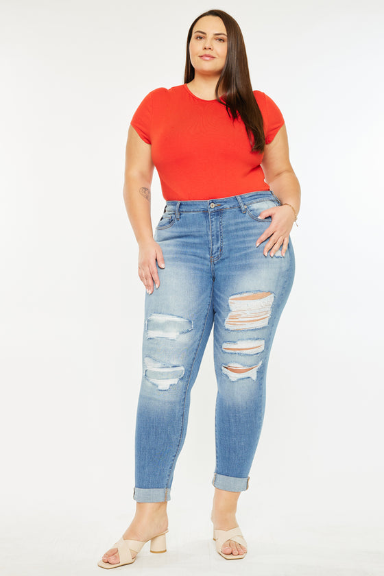 Marimar  Mid Rise Ankle Skinny Jeans (Plus Size) - Official Kancan USA
