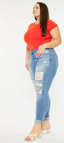 Marimar  Mid Rise Ankle Skinny Jeans (Plus Size) - Official Kancan USA