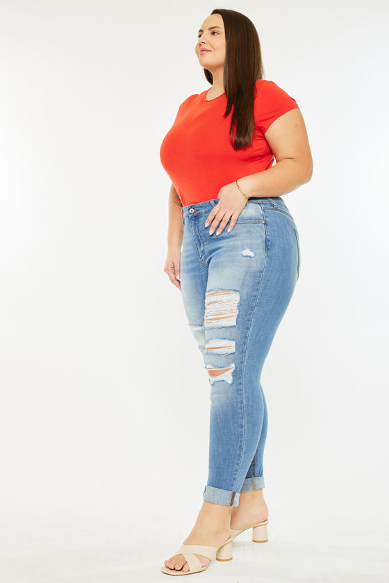Marimar  Mid Rise Ankle Skinny Jeans (Plus Size) - Official Kancan USA