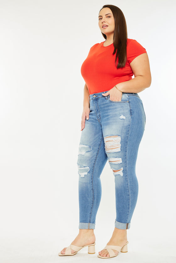 Marimar  Mid Rise Ankle Skinny Jeans (Plus Size) - Official Kancan USA