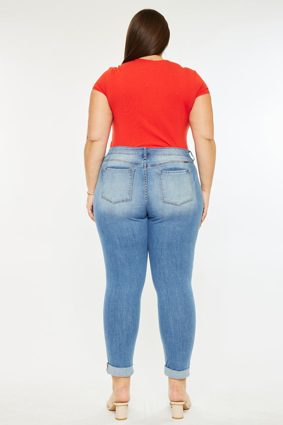 Marimar  Mid Rise Ankle Skinny Jeans (Plus Size) - Official Kancan USA
