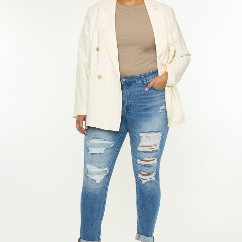 Marimar Mid Rise Ankle Skinny (Plus Size) - Official Kancan USA
