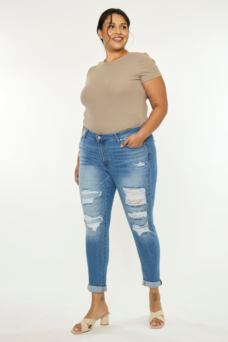 Marimar Mid Rise Ankle Skinny (Plus Size) - Official Kancan USA