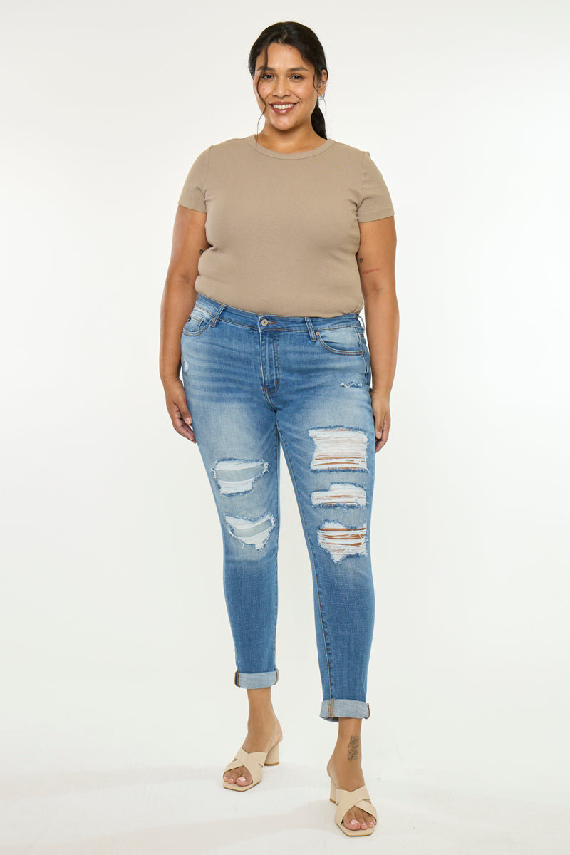 Marimar Mid Rise Ankle Skinny (Plus Size) - Official Kancan USA