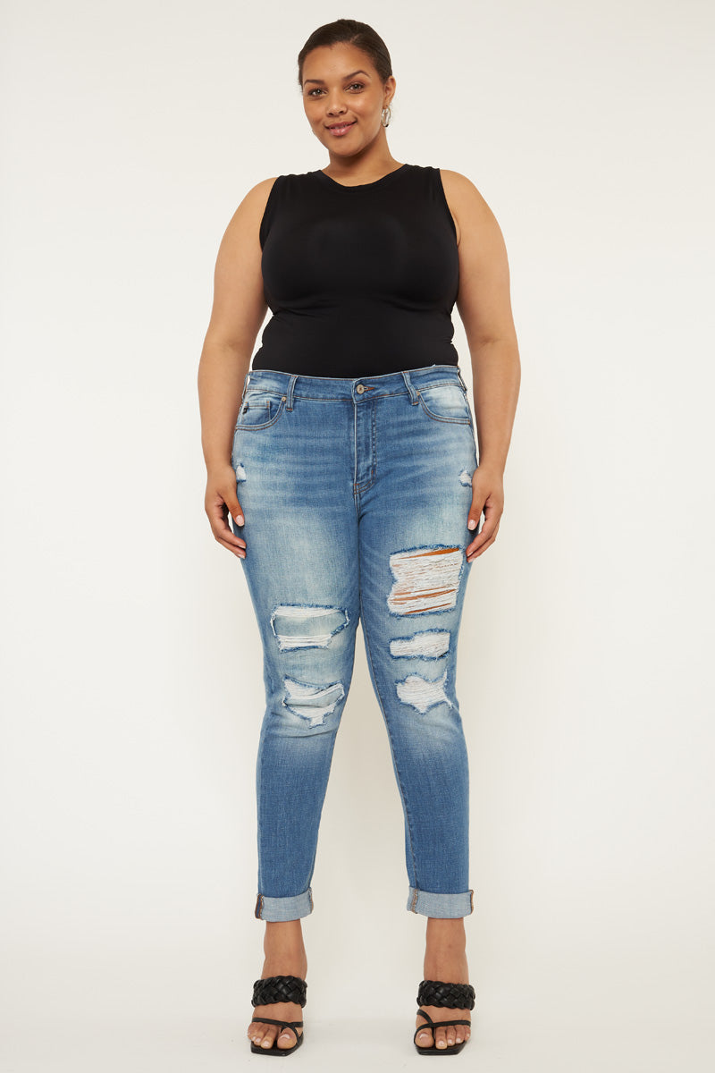 Marimar  Mid Rise Ankle Skinny Jeans (Plus Size) - Official Kancan USA