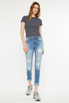  Caroline Mid Rise Ankle Skinny Jeans - Official Kancan USA