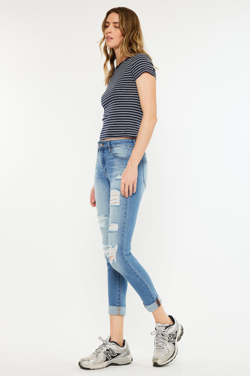 Caroline Mid Rise Ankle Skinny Jeans - Official Kancan USA