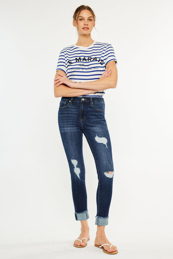 Judith High Rise Ankle Skinny Jeans