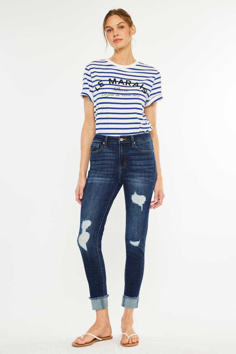 Judith High Rise Ankle Skinny Jeans - Official Kancan USA