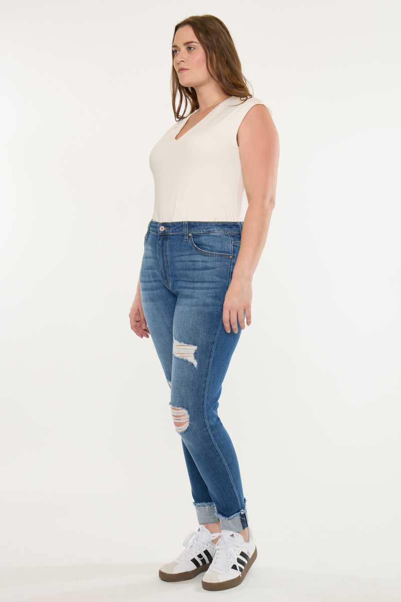 Stevie Mid Rise Ankle Skinny Jeans (Plus Size)
