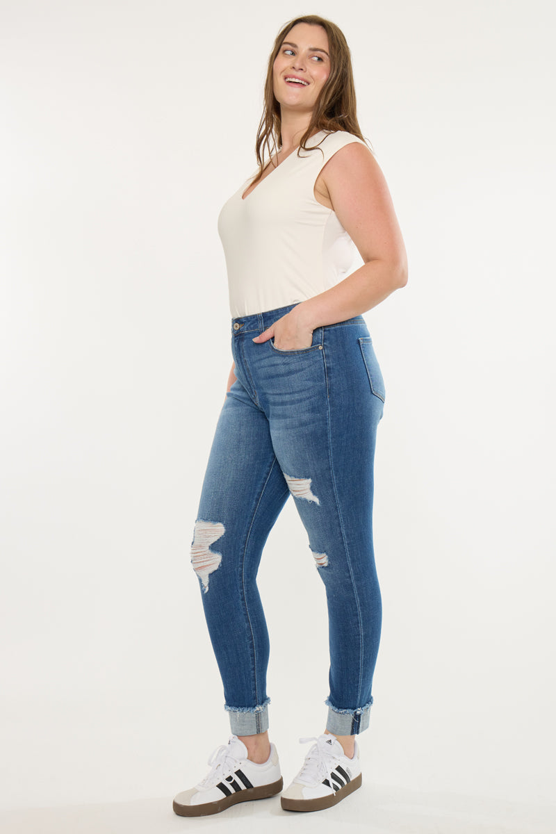 Stevie Mid Rise Ankle Skinny Jeans (Plus Size)