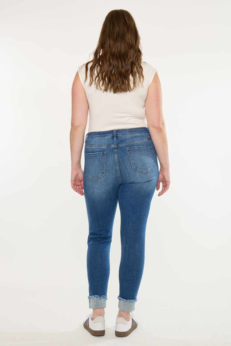Stevie Mid Rise Ankle Skinny Jeans (Plus Size)
