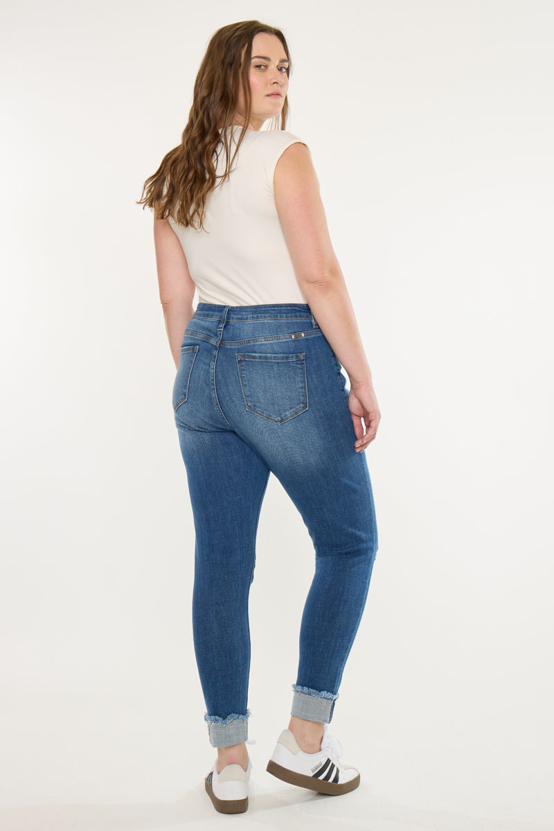 Stevie Mid Rise Ankle Skinny Jeans (Plus Size)
