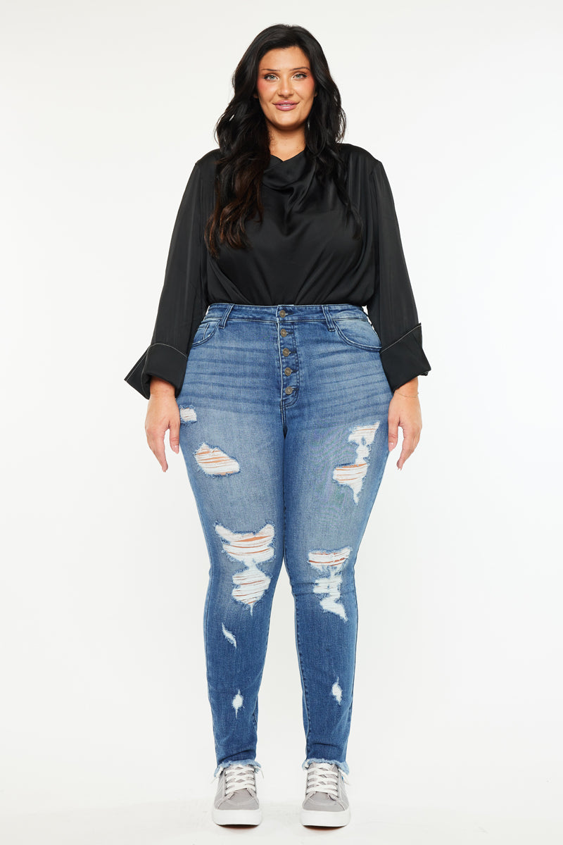 Lynn High Rise Super Skinny Jeans (Plus Size) - Official Kancan USA