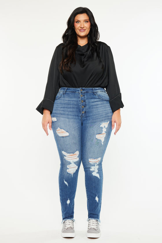 Lynn High Rise Super Skinny Jeans (Plus Size) - Official Kancan USA