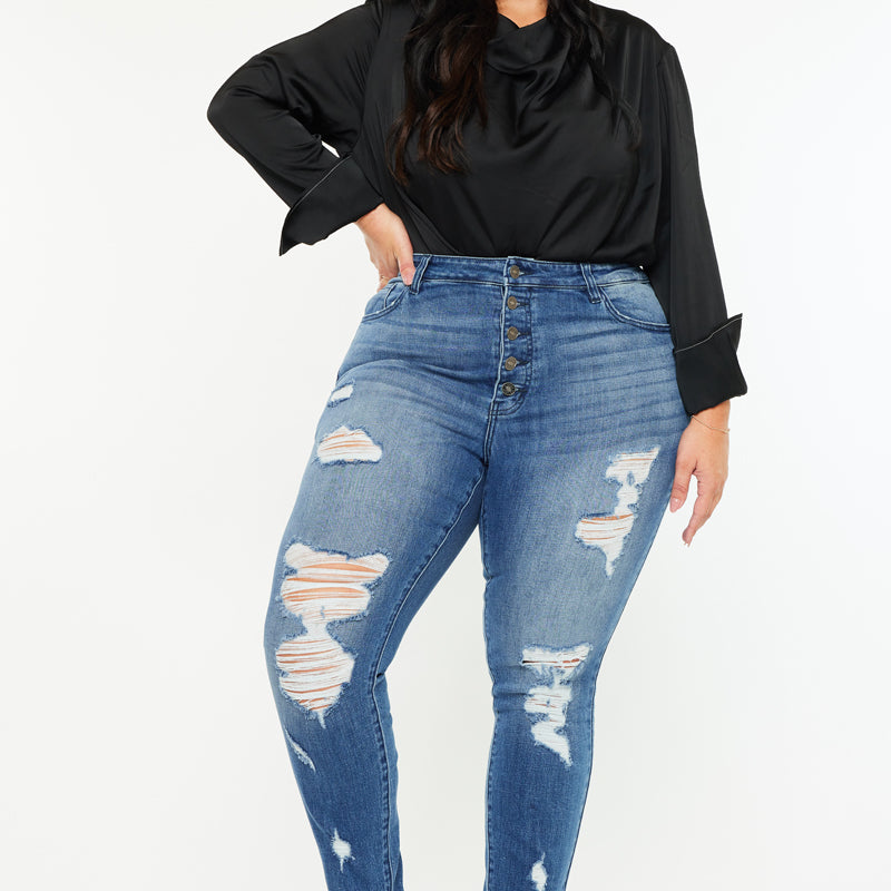 Lynn High Rise Super Skinny Jeans (Plus Size) - Official Kancan USA