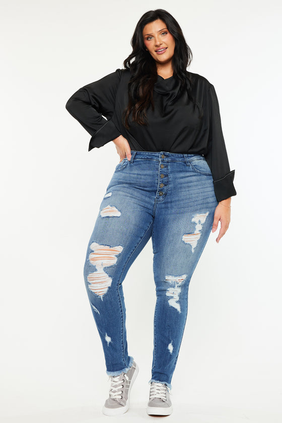 Lynn High Rise Super Skinny Jeans (Plus Size) - Official Kancan USA