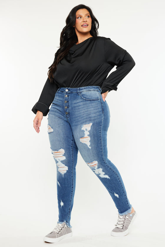 Lynn High Rise Super Skinny Jeans (Plus Size) - Official Kancan USA