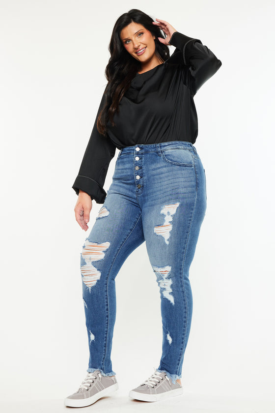 Lynn High Rise Super Skinny Jeans (Plus Size) - Official Kancan USA