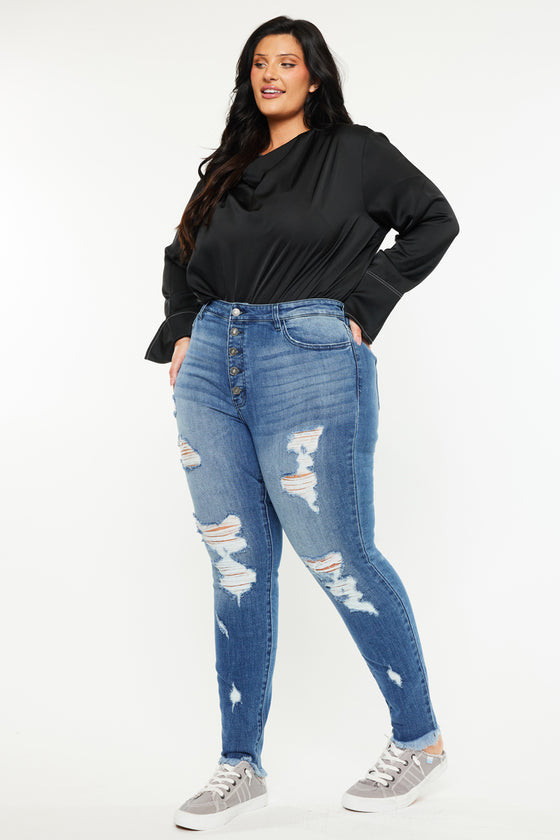 Lynn High Rise Super Skinny Jeans (Plus Size) - Official Kancan USA